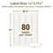 Avery 0.5 in. x 1.75 in. EcoFriendly Mailing Labels for Inkjet/Laser Printers - White (80/Sheet, 100 Sheets/Box)